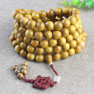 Perles de prière bouddhistes en bois de santal, 108 perles de 12 mm, collier de cérémonie religieuse unisexe, bijoux décoratifs - Product Image 1