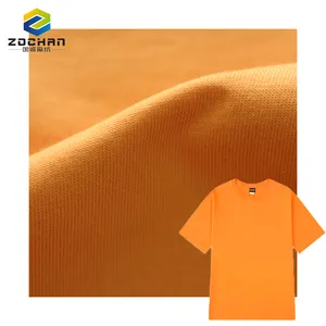 定制平纹100% 棉单面针织防丸抗皱橙色面料夏季连衣裙