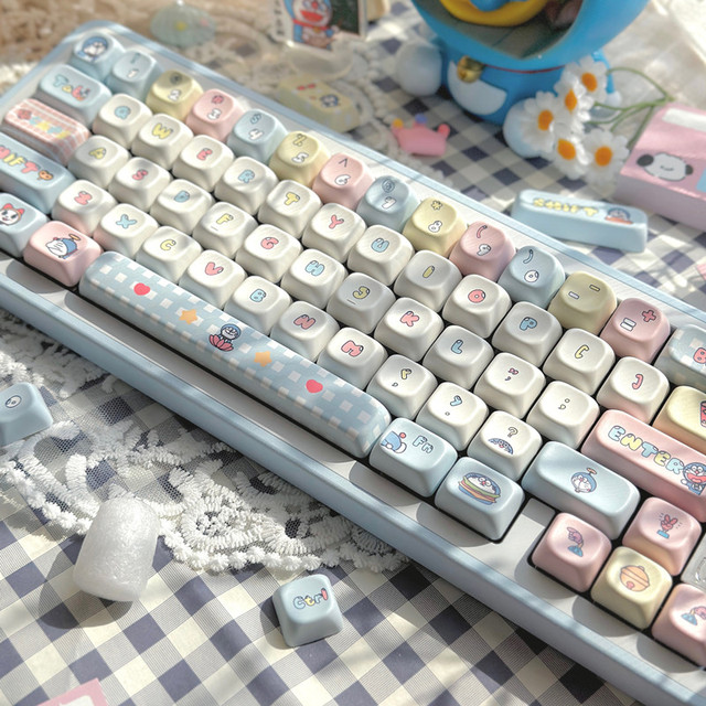 Dora-emon 142-Keys Cherry/EOA Profile PBT Material Dye Subbed Keycap MX Switch 61/64/68/104/108 Mechanical Keyboard Keycaps