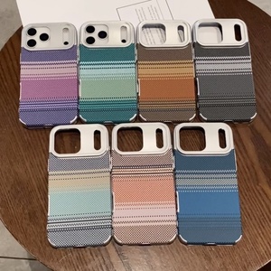 Funda de Teléfono de Lujo con Textura de Fibra de Carbono para <span class=keywords><strong>iPhone</strong></span> 17 Air 16 15 Pro Max, Carcasa Delgada de PC con Marco Metálico para la Cámara - Product Image 6