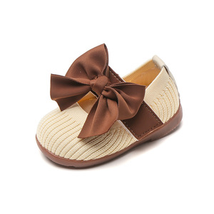 Sapatos de Festa para Bebês ODM OEM, 0-3 Anos, Sola de Borracha Antiderrapante, Sapatos de Caminhada para Bebês, Sapatos de Princesa com Laço para Meninas - Product Image 1