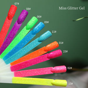 Esmalte de uñas de <span class=keywords><strong>Gel</strong></span> Uv Led reflectante, colores neón, <span class=keywords><strong>Miss</strong></span> Glitter, Diamantes, Venta al por mayor de fábrica - Product Image 4