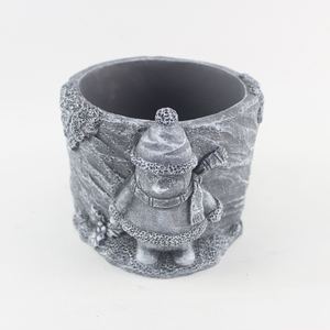 Dekorasi vas taman semen dasar kayu mewah abu-abu Modern minimalis baru <span class=keywords><strong>2025</strong></span> untuk dekorasi rumah penanam buatan tangan Desktop luar ruangan - Product Image 4