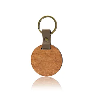 Wholesale Personalized Logo Plain Blank Sublimation Custom Round Wooden Keychain For Engraving In Bulk Wood Key Chain