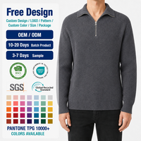 Herren Viertelreißverschluss-Pullover Gerippter Strick Anthrazitgrau Melierter Warmer Winter-Pullover OEM ODM Individuelles Logo