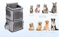 Sac à dos poussette pour animaux de compagnie, léger, durable, pliable, en Oxford, double couche, avec roues, pour les voyages en plein air, OEM ODM