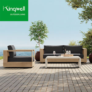 Ensembles de canapés d'extérieur en <span class=keywords><strong>teck</strong></span> pour patio, jardin, cour, salle à manger, hôtel, design moderne, mobilier d'extérieur 2025 - Product Image 1