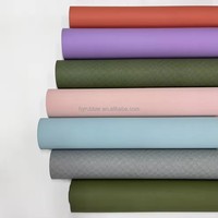 Tapis de yoga en caoutchouc naturel PU multi-couleurs, 5 mm, uni, sans motif, antidérapant, logo personnalisé au laser pour la maison et le studio de yoga