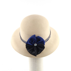 Cappelli <span class=keywords><strong>Li</strong></span> Hua OEM 100% Lana Australiana Nuova Moda con Piume Personalizzati Formali Quattro Stagioni per Donne Cappelli in Feltro di Lana Casual da Festa - Product Image 2