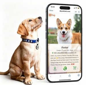 Étiquette d'identification intelligente pour animaux de compagnie avec code QR, profil numérique en ligne, anti-perte, personnalisable, étiquette pour chien à scanner <span class=keywords><strong>si</strong></span> trouée, étiquette pour chat personnalisable <span class=keywords><strong>et</strong></span> scannable - Product Image 1