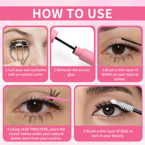 Abonnie ชุดขนตาปลอมโค้งงอนชุดขนตาปลอมแบบ DIY ดีไซน์ใหม่ - Product Image 6