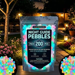 Pierres de jardin lumineuses colorées 2026 – Guides nocturnes pour allées, <span class=keywords><strong>galets</strong></span> phosphorescents arc-en-ciel pour décoration extérieure, finition brillante - Product Image 1