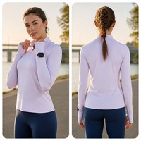 Maglietta da Corsa a Maniche Lunghe con Mezza Zip e Logo Personalizzato, Asciugatura Rapida, Traspirante, per Allenamento in Palestra, Abbigliamento Sportivo OEM ODM di Alta Qualità
