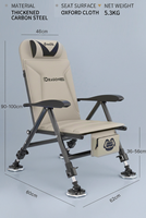 Chaise de pêche pliante inclinable tout-terrain de luxe avec plateau latéral et pochette de rangement – Vente en gros