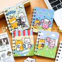 Cuaderno Espiral con Diseño de Gato Adorable, Estilo Caricatura, Atractivo Estético, Tamaño A7, Bloc de Notas de Bolsillo, Regalo Creativo