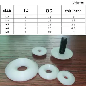 Rondelles coniques en nylon M3 M4 M5 M6 M8, rondelles d'isolation concaves et convexes en <span class=keywords><strong>plastique</strong></span> massif, rondelles coniques à encoches - Product Image 4