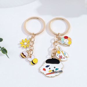 High Quality Summer New Cute Painter Dog Puppy Little <b>Bee</b> Metal Keychain for Bag Pendant and Promotion <b>Gift</b> - Product Image 1