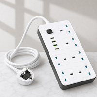 Multiprise domestique à interrupteur unique, 3 ports USB + 1 port TYPE-C, 4 ou 6 prises, spéciale Moyen-Orient, de type britannique