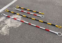 Barre de cône de signalisation extensible et rétractable en PVC, 1,3 m-2,15 m, rouge et blanc, noir et jaune, barre de cône de signalisation portable, poteau de connexion