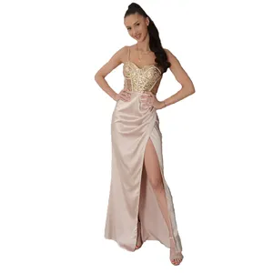 Fabrik Großhandel Lady Long Sexy Frauen Elegante Glitter Cape Pailletten Burst Split Prom Kleider