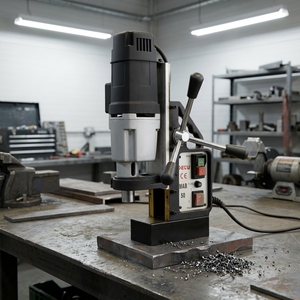 Trapano Magnetico MAB50 con Fresa Anulare da 50mm, Punta Elicoidale da 23mm, Potenza 1260W, Due Velocità, Mandrino MT2 - Product Image 3