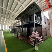 Casa Contenedor de Acero Ligero de 4 Dormitorios y Dos Pisos, Diseño de Mediados de Siglo, Origen Shandong; Resistente a Huracanes, Plegable