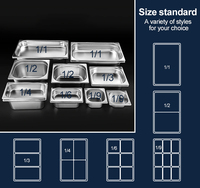 Fabrik Direkt verkauf Kommerziell Inox GN Gastro norm Food Tray Anti Jam 1/3 Größe Dampf Tisch pfannen Mit Deckel