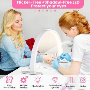 โคมไฟตั้งโต๊ะทำเล็บ LED รูปทรงครึ่งวงกลม อุปกรณ์ร้านทำเล็บ ขายส่ง ปรับระดับได้ พับเก็บได้ - Product Image 3