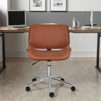 Chaise de bureau exécutive ergonomique moderne avec hauteur réglable, structure en fer et plateau en contreplaqué courbé