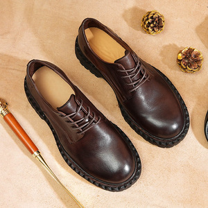 Nouvelles Bottes d'Hiver Montantes Classiques Polyvalentes Décontractées pour Hommes, Imperméables en Cuir Véritable, Rehaussantes, pour le Travail en Extérieur et le Sport - Product Image 2