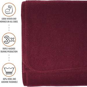 ผ้าห่มขนสัตว์ทหาร-อบอุ่น, หนา, ซักได้-เหมาะสำหรับกลางแจ้ง, ตั้งแคมป์, ผ้าห่มสนามกีฬา, ปิกนิก, การเดินทาง - Product Image 6