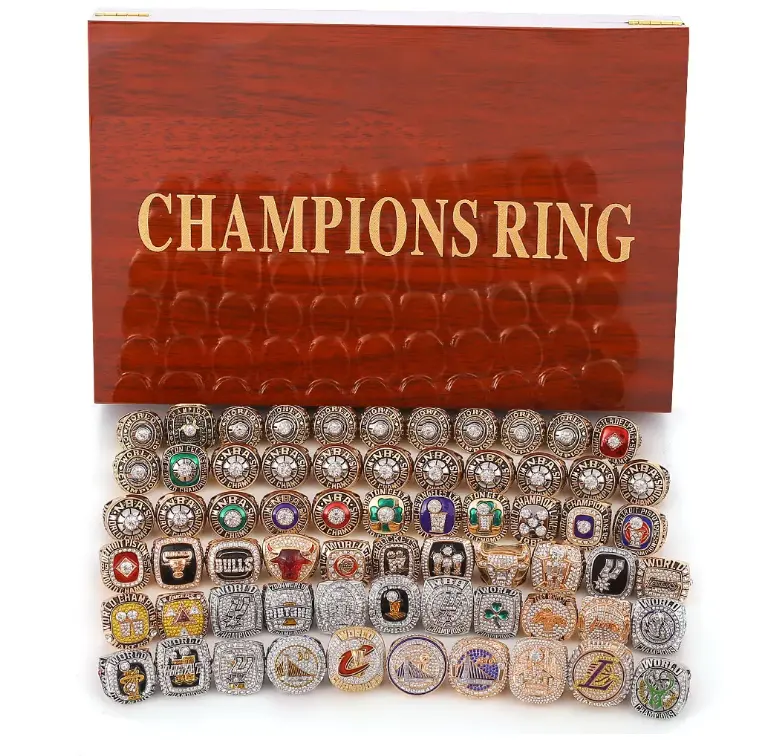 2020 चैंपियनशिप रिंग पुरुषों के संग्रह प्रशंसक क्लासिक स्टार एलॉय यूनिसेक्स जेस्टोन रिंग जिरकॉन 10 पीसी उपहार हीरे स्टेनलेस स्टील