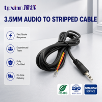 Câble audio stéréo TRS 3,5 mm mâle OEM d'usine vers fil nu étamé à extrémité ouverte, câble auxiliaire en PVC, longueur personnalisée