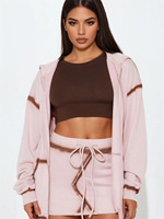 2025 hiver Preppy femmes tenues décontractées capuche simple boutonnage Cardigan pull et correspondant jupe plissée ensemble