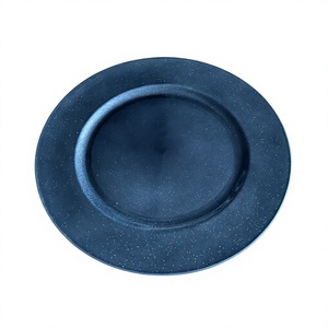 Plato de Presentación Azul de 11, 12 y 13 Pulgadas, Platos y Vajilla de Tamaños Personalizados, Plato de Metal de Diseño Único para Eventos, Personalizable - Product Image 1