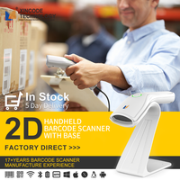 Escáner de Códigos de Barras Xincode, Fábrica China, Escáner de Códigos de Barras QR Inalámbrico Bluetooth 2D 1D de Mano para Inventario de Supermercado
