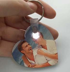 <b>Customized</b> logo Creativity Heart Shaped MDF Wooden Sublimation <b>Keychain</b> - Product Image 2