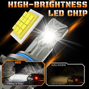 Ake ไฟหน้ารถ LED สว่างมากสำหรับ H11 240W มีโลโก้เลเซอร์แบบสองอัน H4 24000lm 9005 9006 - Product Image 3