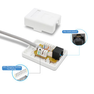 1 พอร์ต UTP RJ45 CAT5e <span class=keywords><strong>CAT6</strong></span> Keystone แจ็คโมดูลเครือข่ายพื้นผิว Mount Box - Product Image 5
