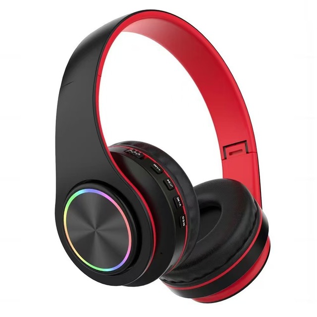 Cool RGB Breathing Light Fold Bass Stereo B39 Wireless Telephone Game Headband Headphone Support TF Card