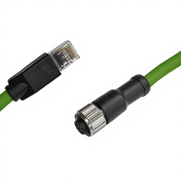 Câble réseau Ethernet industriel de type A à huit cœurs, connecteur M12 RJ45 femelle codé, boîtier en laiton étamé IP67