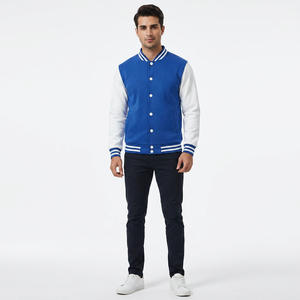 Blouson universitaire de baseball pour homme grande taille, col montant, polyester/coton, patchwork décontracté, grandes tailles 7XL-9XL, respirant, hiver, fermeture avant - Product Image 1