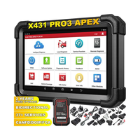 Meluncurkan X431 PRO3 APEX 12V Diagnostic Scanner Alat OBD2 Otomatis Layar LCD 10.1 inci WiFi 1 Tahun Garansi Mendukung 110+ Merek Mobil