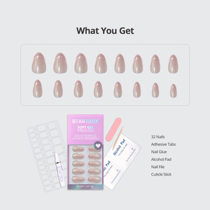 Faux ongles à presser en gel souple French Manucure avec colle, vente en gros, haute qualité, réutilisables, courts, forme amande, fournitures - Product Image 2