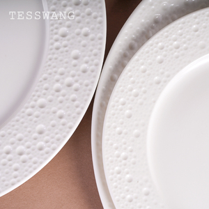 Luxueuze, hoogwaardige, milieuvriendelijke porseleinen bord in klassieke stijl, rond en plat, geschikt als relatiegeschenk - Product Image 4