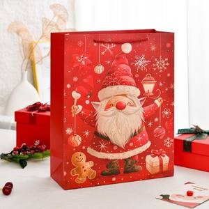 Großhandel Luxuriöse Rote Weihnachts-Geschenktüten aus Papier mit Henkeln für Feiertage und Partys - Product Image 5