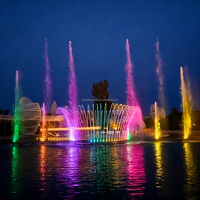 Fontaine musicale d'extérieur avec spectacle de lumière LED RGB pour jardin et place publique