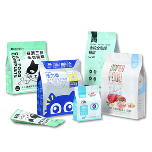 ถุงคราฟท์แบบตั้งได้พร้อมซิปล็อค ก้นแบน มีรอยฉีกสำหรับใส่ขนมสุนัขและแมว - Product Image 1