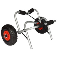 Chariot de transport universel portable pour bateau gonflable et kayak, en aluminium avec roues en PU de 25 cm, capacité de 150 kg
