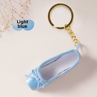 Porte-clés unique en cuir écologique fait main avec pendentif en alliage de zinc gaufré en forme de pointe de danse classique, mini-accessoire